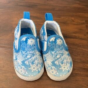 NWOT Vans Blue Winter Wonderland Kids Slip-On Crib Shoes-Size 4